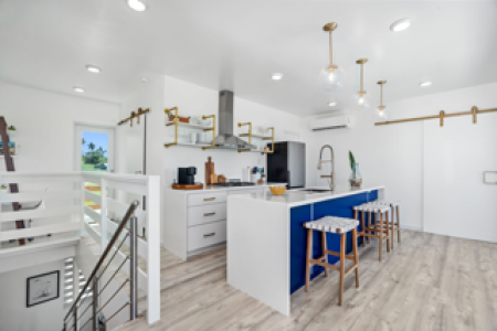 Marvelous 3-bedroom container home in Isabela near Jobos beach.  This certified LEED property is nothing but luxurious and beautiful.